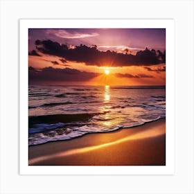 Sunset On The Beach 266 Art Print