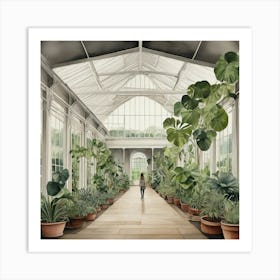 A Solitary Walk At Kew Gardens Plant House Interior Art 1 Art Print