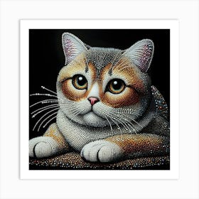 Cat With Diamonds Art Print