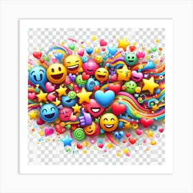 Emoticon stream 1 Art Print