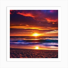 Sunset On The Beach 189 Art Print