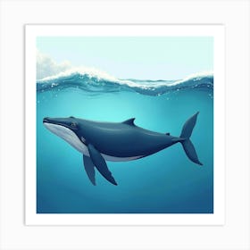 Whale In The Ocean Art Print