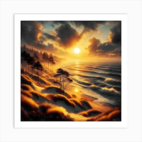 Sunset On The Beach Art Print