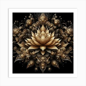 Golden Lotus 7 Art Print