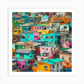 Colorful Houses In Korea Art Print