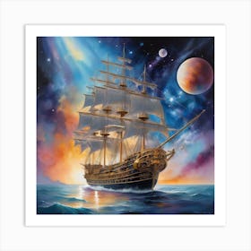 Ship At Sea Art Print