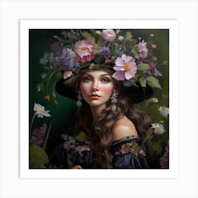 Girl In A Hat Art Print