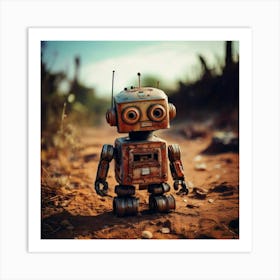 Firefly Rusty Toy Robot In A Desolate Wasteland 5528 (3) Art Print