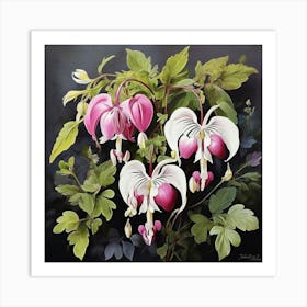 Flower Motif Painting Bleeding Heart Dicentra Art Print 2 Art Print