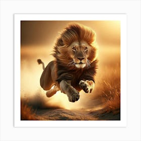 Lion Running 1 Art Print