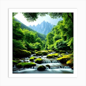 River In The Forest Art Print