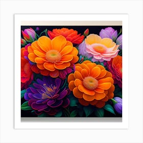 Colorful Flowers Art Print