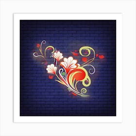 Flower swirls Art Print