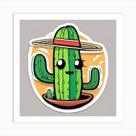 Cactus Inside Mexican Taco Sticker 2d Cute Fantasy Dreamy Vector Illustration 2d Flat Centere (21) Art Print