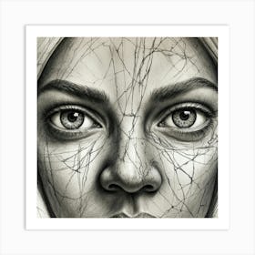 Girl With A Broken Face Art Print