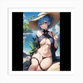Anime Girl In Bikini Art Print
