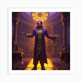 Wizard In A Purple Coat Art Print