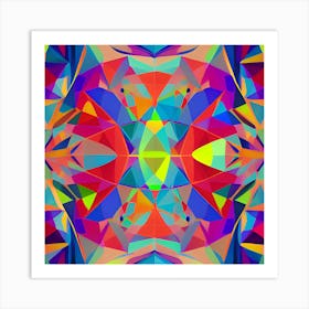 Neon kaleidoscope Art Print