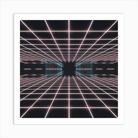 Neon Grid 2 Art Print