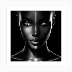 Black Woman With Green Eyes 25 Art Print