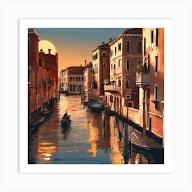 Sunset In Venice Art Print