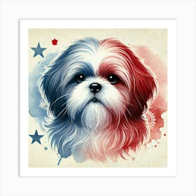 Watercolor Shih Tzu 3 Art Print