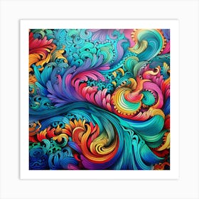 Abstract Psychedelic Abstract Painting Art Print