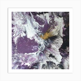 Abstract Painting, Purple And White Color Art Print