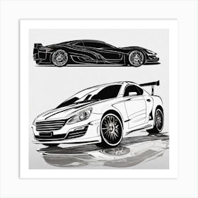 Two Racing Cars Art Print