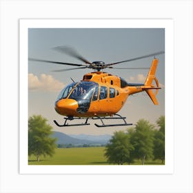 Helicopter In Flight Art Print