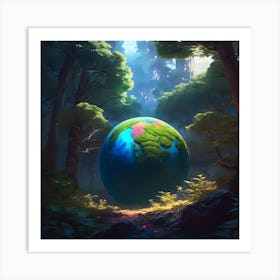 Earth In The Forest Art Print