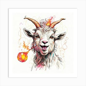 Goat With Horns 7 Art Print