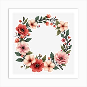 Floral Wreath 3 Art Print