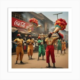 Street Musicians In Ghana Art Print