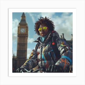 Big Ben London cyclist Art Print