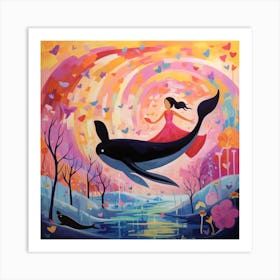 Whale Of Love Art Print