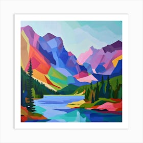 Colourful Abstract Banff National Park Canada 4 Art Print