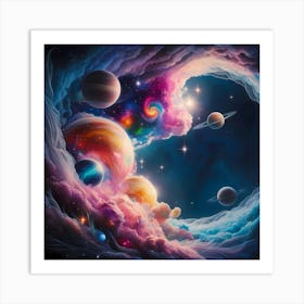 Space Galaxy Painting Art Print