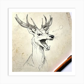 Deer Head 20 Art Print