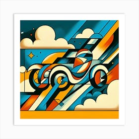 A Picasso Inspired Portrait Of A Futuristic Automobile 3 Art Print