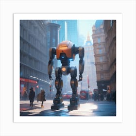 Robot In The City 56 Art Print