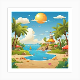 Beach Scene 11 Art Print