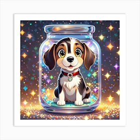 Beagle In A Jar Art Print