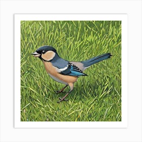 Tit on branch 17 Art Print