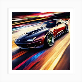 Sports Car In Motion Art Print