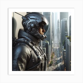 Futuristic Man In Futuristic Suit 11 Art Print