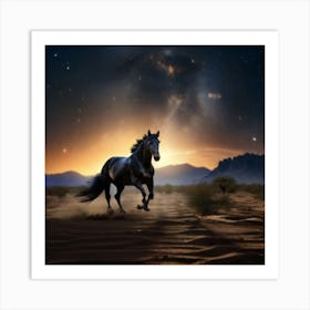 Horse In The Desert Art Print