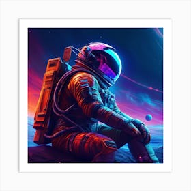 Lonely Astronaut in the Planet 1 Art Print