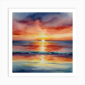 Sunset On The Beach 8 Art Print