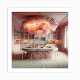 Pink Cloudy kitchen Art Print